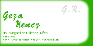geza mencz business card